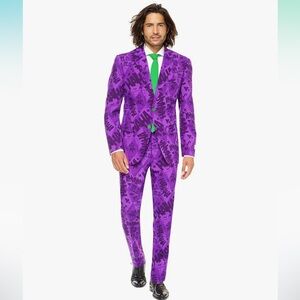 OppoSuits Vibrant Purple Graphic Suit Batman, the Joker nwt jacket pants only